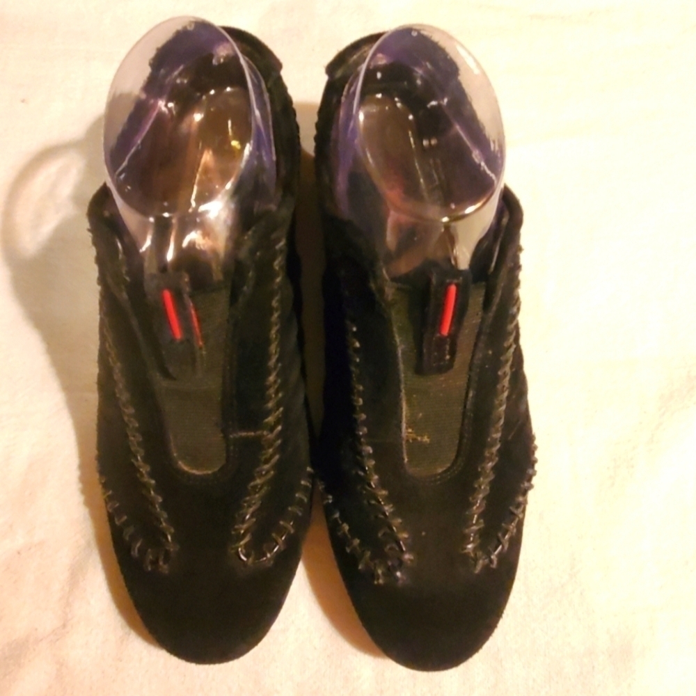 Timberland Black Suede Leather Sz 7‎ Slipon Shoes